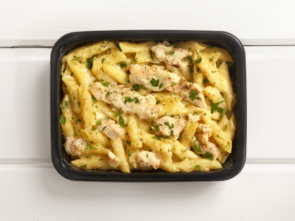 Microwave Dinner -Chicken and Penne Alfredo